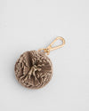 Single Leather Pom Pom Keyring Mocha