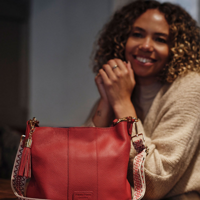 Lambeth Bag Crimson Red-Pom Pom London