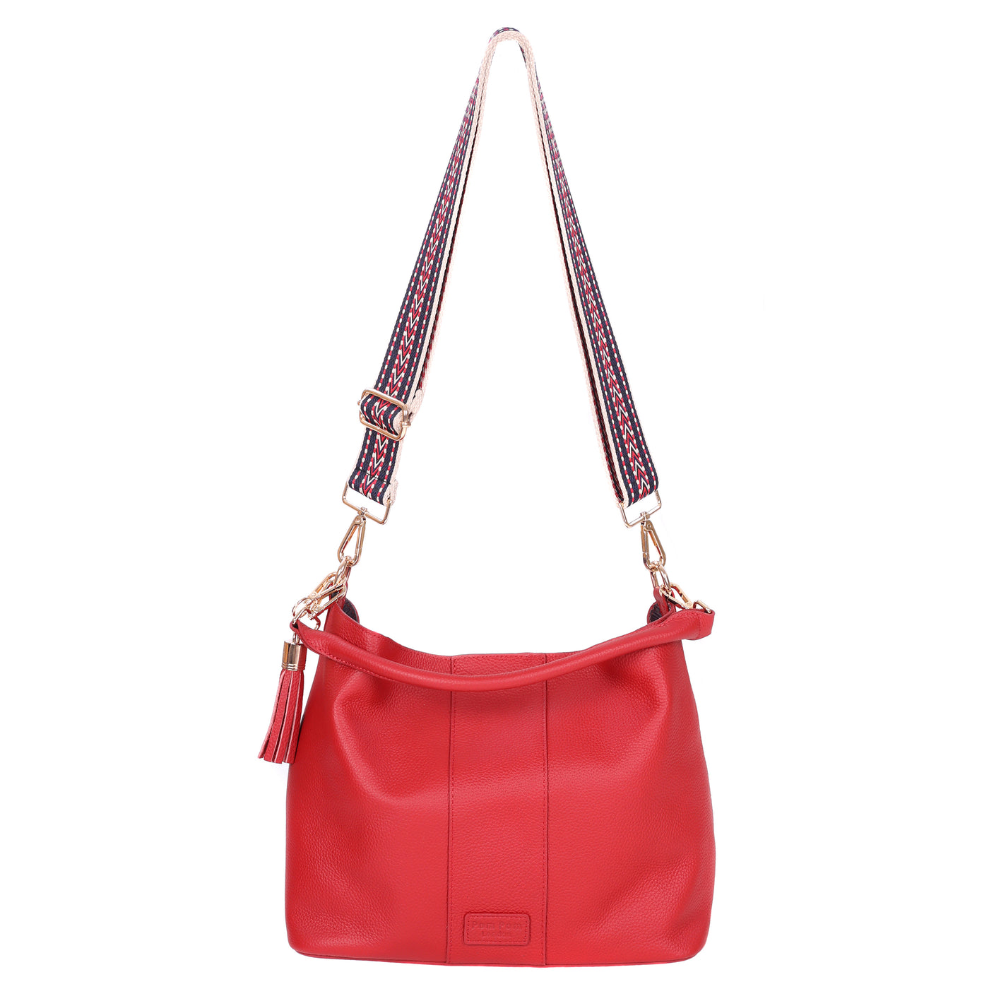 Lambeth Plus Bag Crimson Red-Pom Pom London