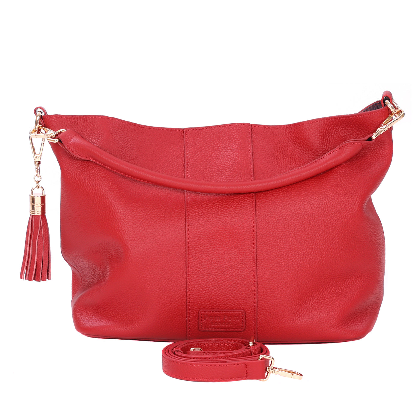 Lambeth Plus Bag Crimson Red-Pom Pom London