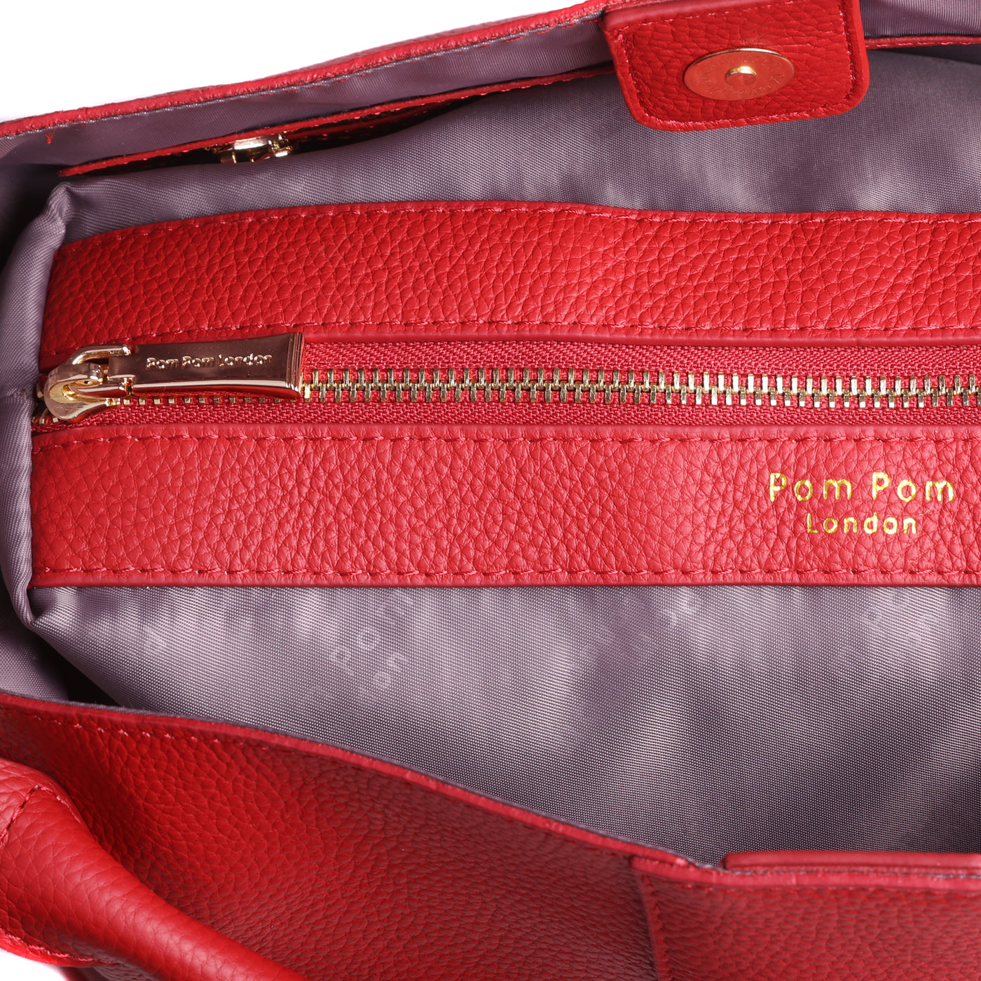 Lambeth Plus Bag Crimson Red-Pom Pom London