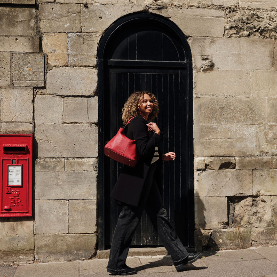 Lambeth Plus Bag Crimson Red-Pom Pom London