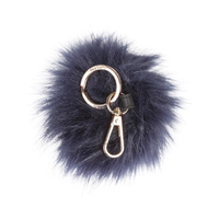 Large Pom Pom Keyring - Navy
