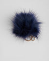 Large Pom Pom Keyring - Navy