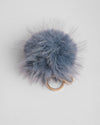 Large Pom Pom Keyring - Slate Blue