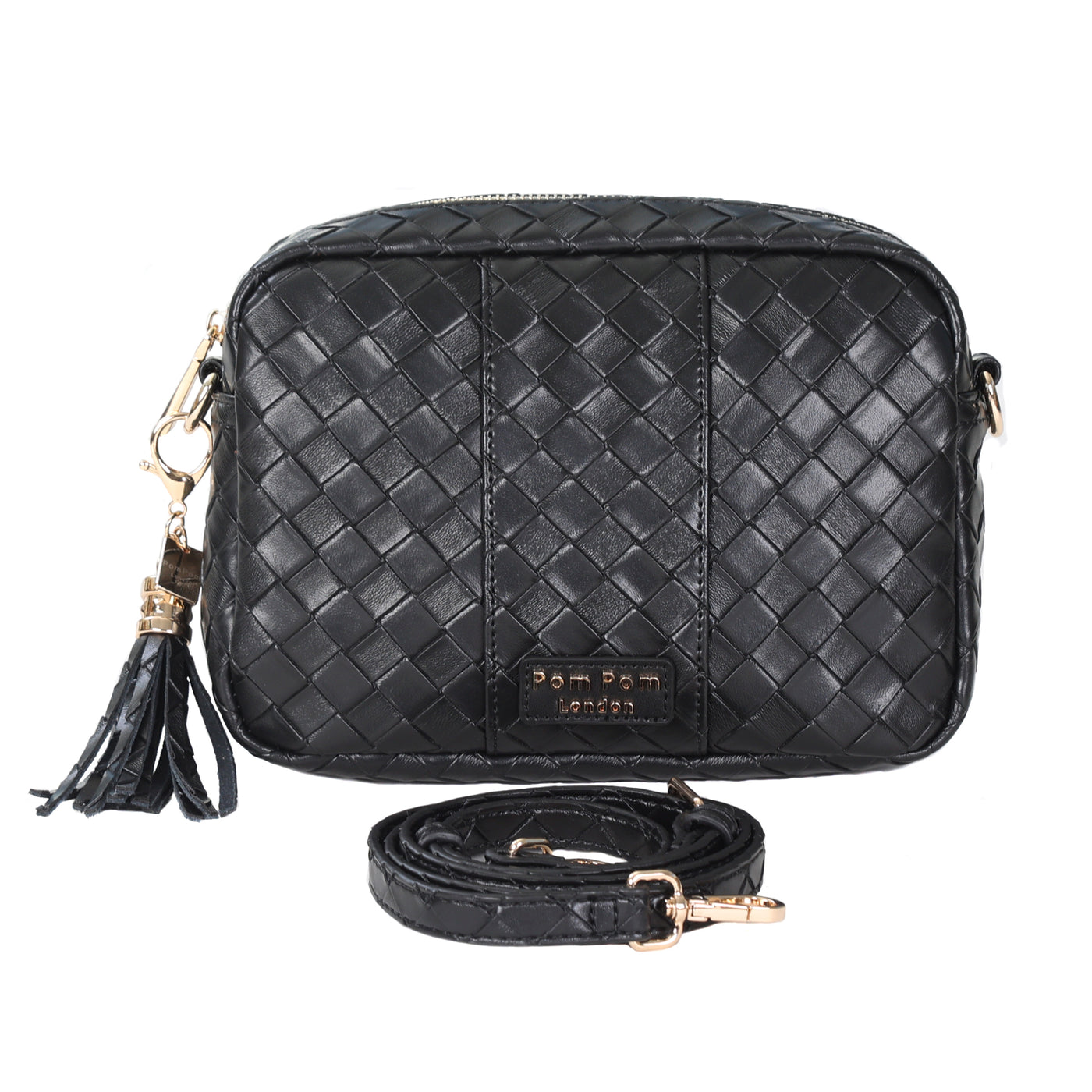 Pom Pom London City Bag Gitter Schwarz