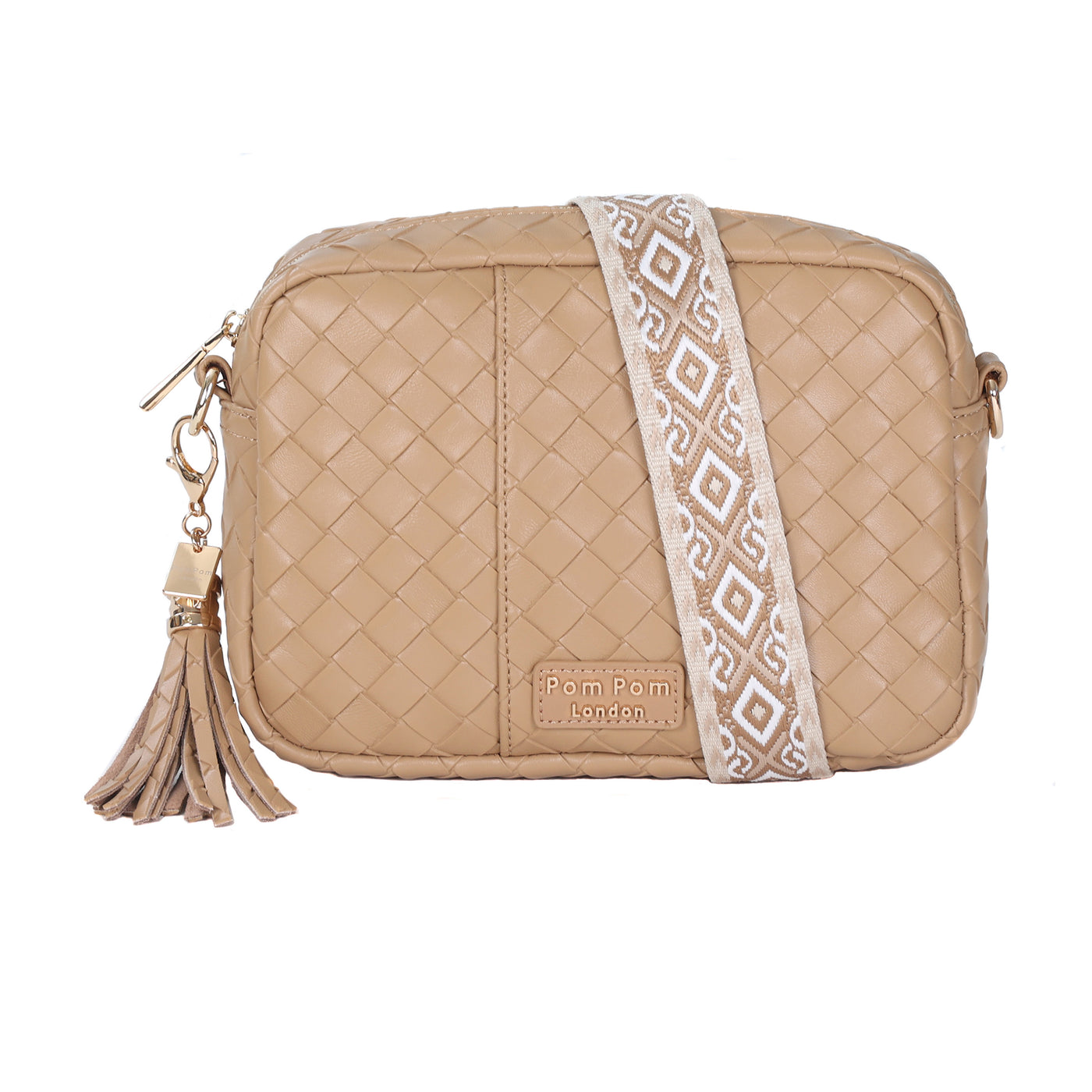 Pom Pom London City Lattice Bag Caramel