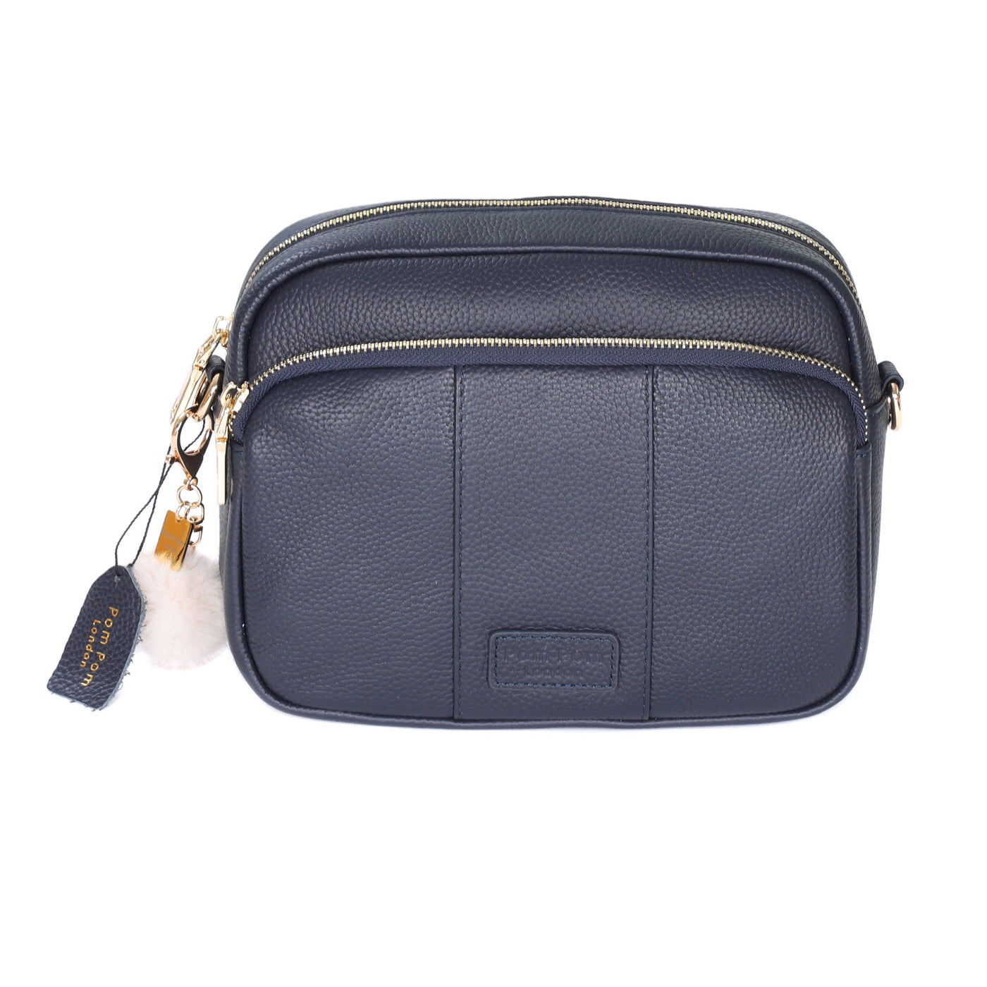 East/West Mini - Leather/Suede Navy with Grey Stitch