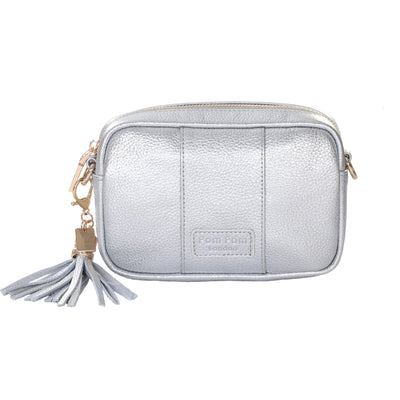 Pom Pom London City MINI Bag Metallic Silver