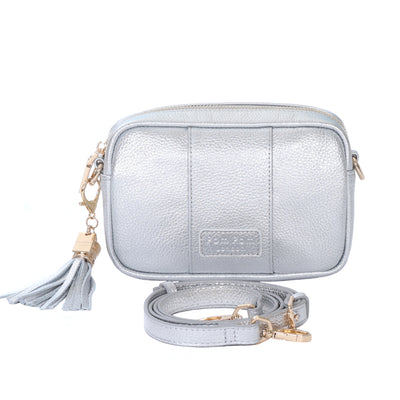 Pom Pom London City MINI Bag Metallic Silver