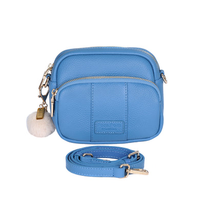 Mayfair MINI Bag Cornflower Blue & Accessories - Pom Pom London