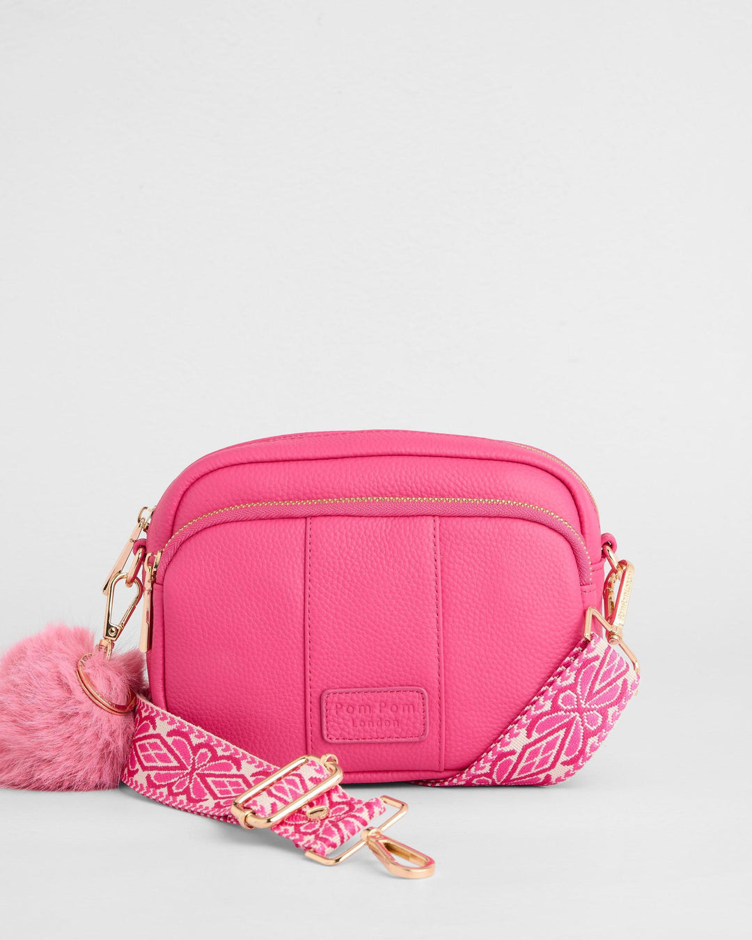Original Leather Crossbody Bag in Azalea Pink | Pom Pom London