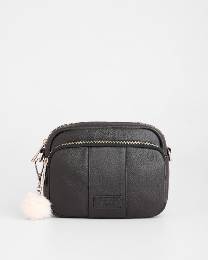 Original Bag Black Silver Hardware-Pom Pom London