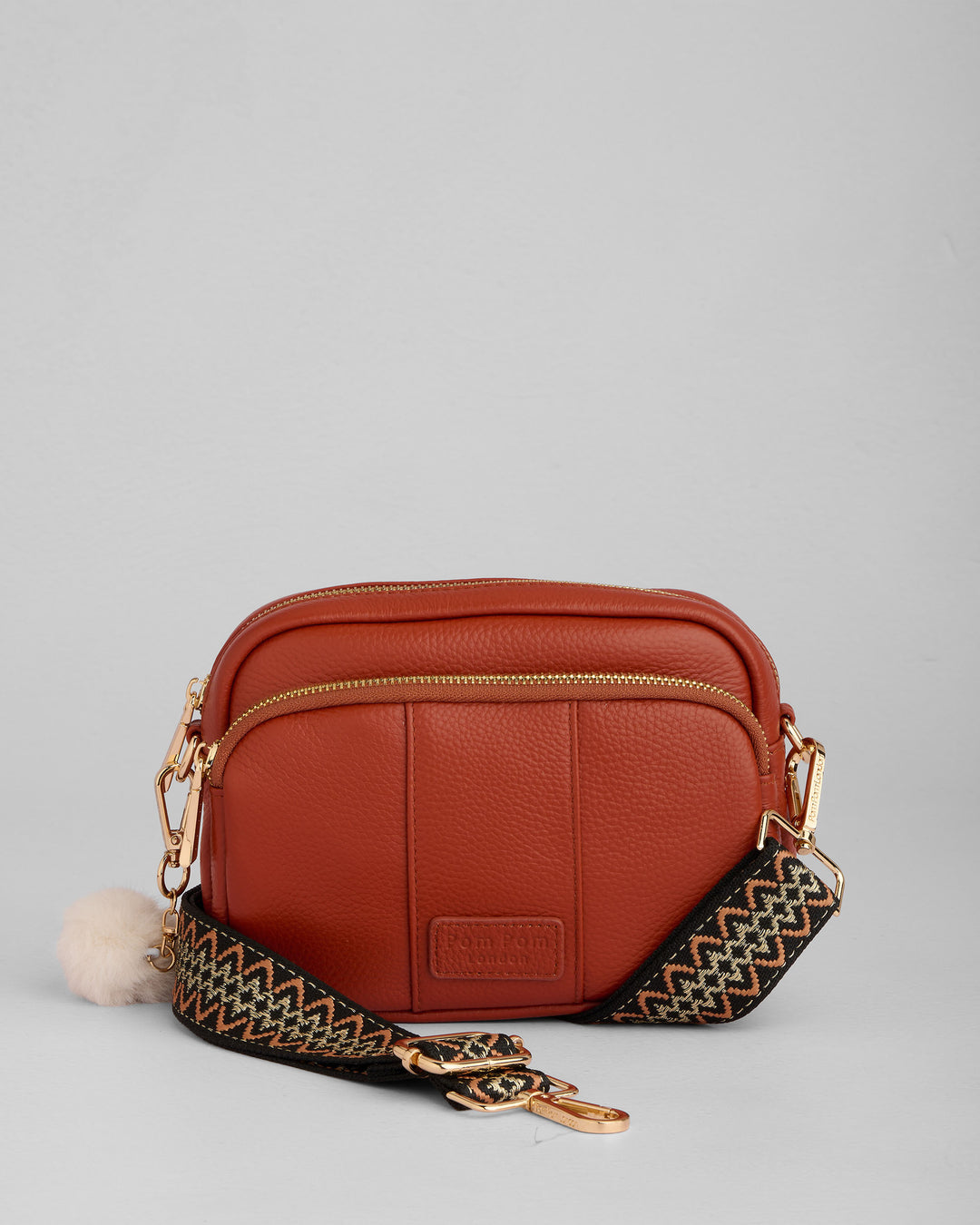 Burnt Orange Leather Crossbody Bag | Pom Pom London Burnt Orange Leather Crossbody Bag | Pom Pom London