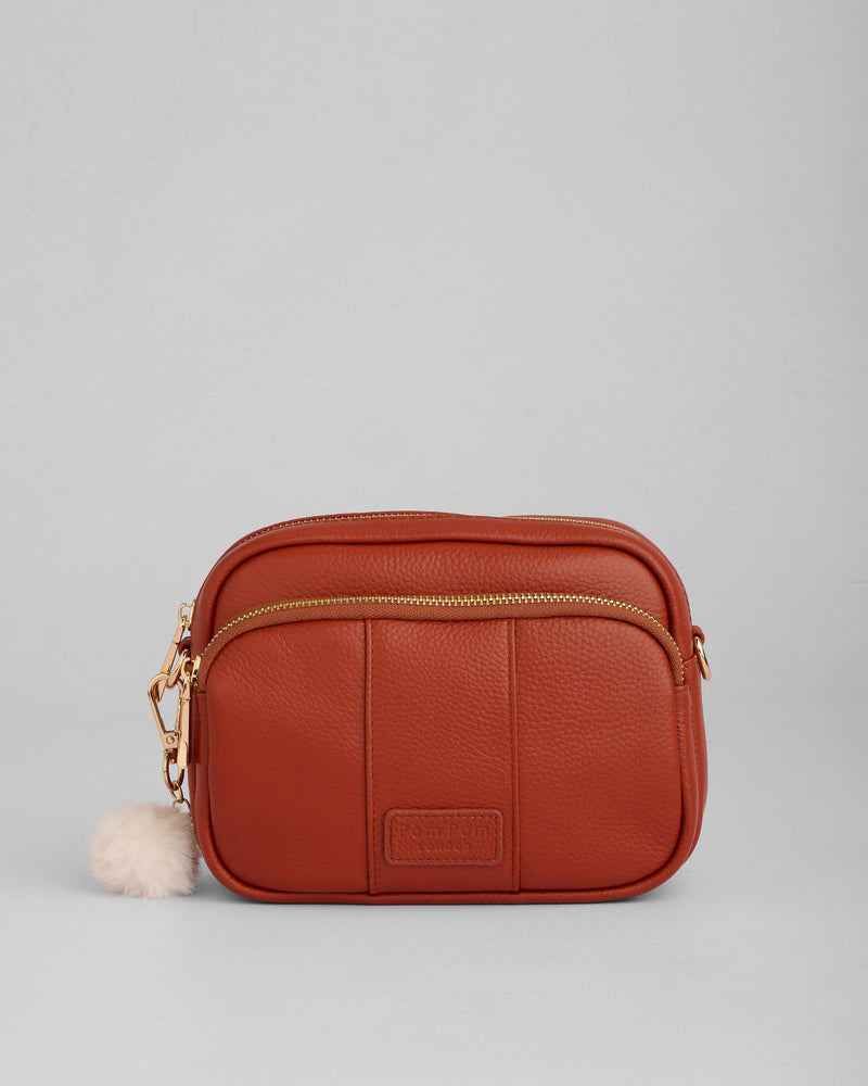 Burnt Orange Original Bag - full-grain leather bag | Pom Pom London