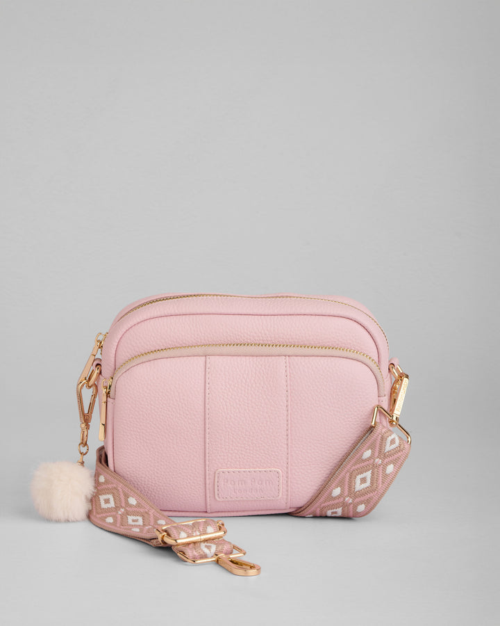 Pom Pom London Original - Leather Crossbody Bag In Cherry Blossom Pink
