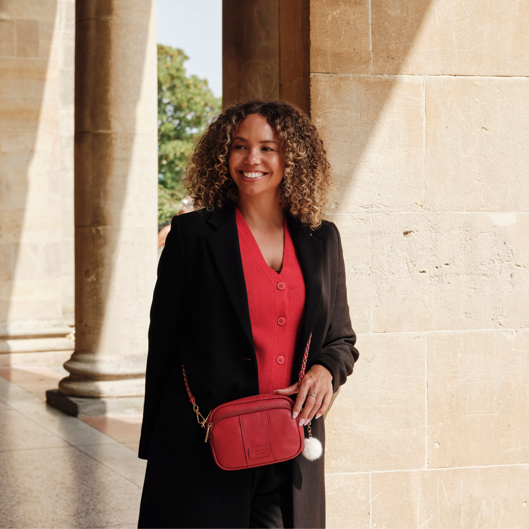 Original Bag Crimson Red & Accessories-Pom Pom London