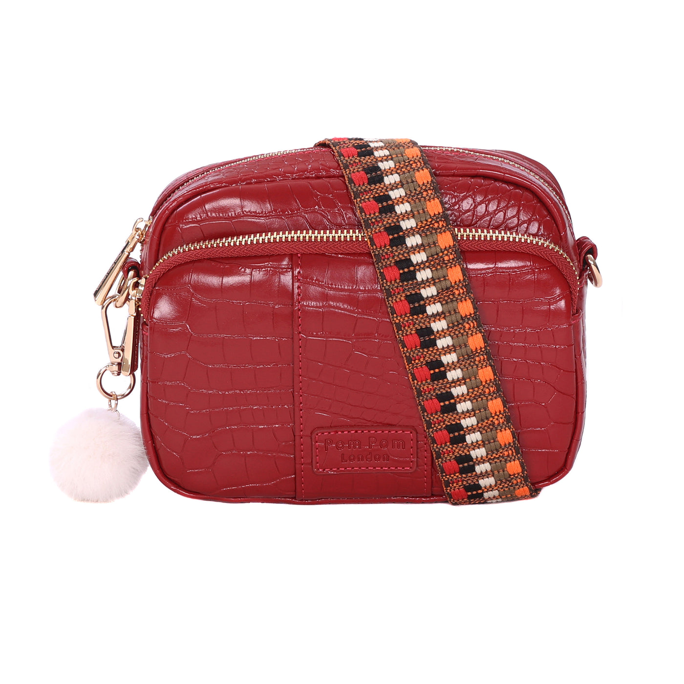 Original Bag Croc Berry Red & Accessories-Pom Pom London