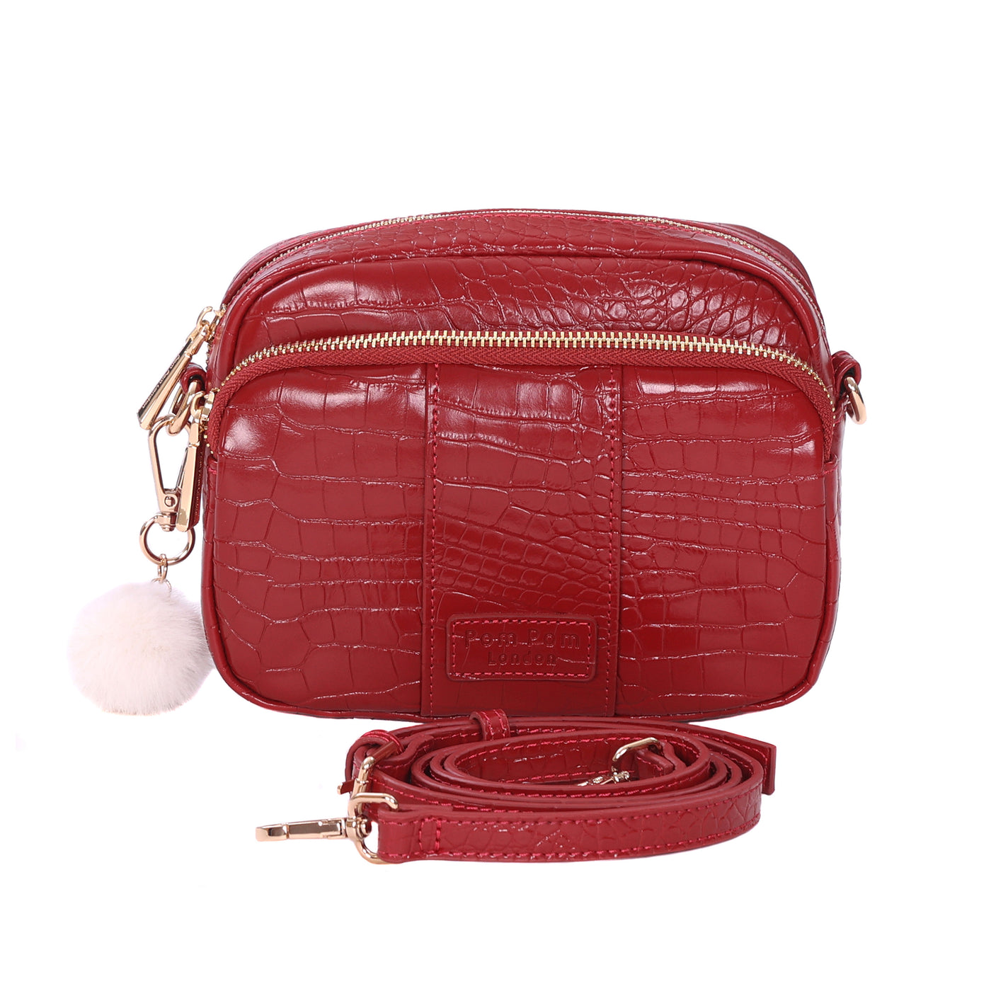 Original Bag Croc Berry Red & Accessories-Pom Pom London
