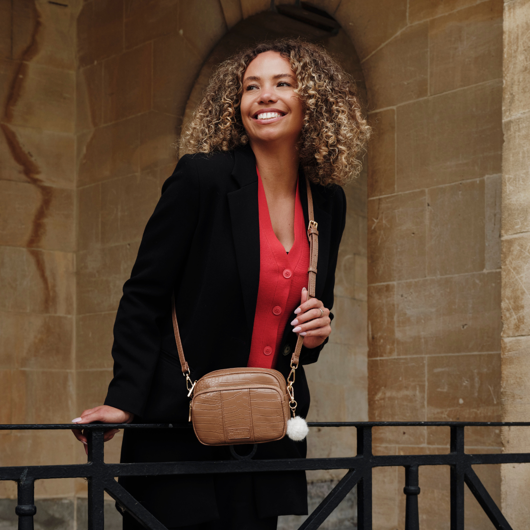 Original Bag Croc Caramel & Accessories-Pom Pom London