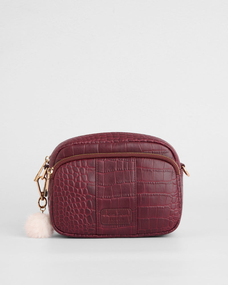 Original Bag Croc Red Mahogany & Accessories-Pom Pom London