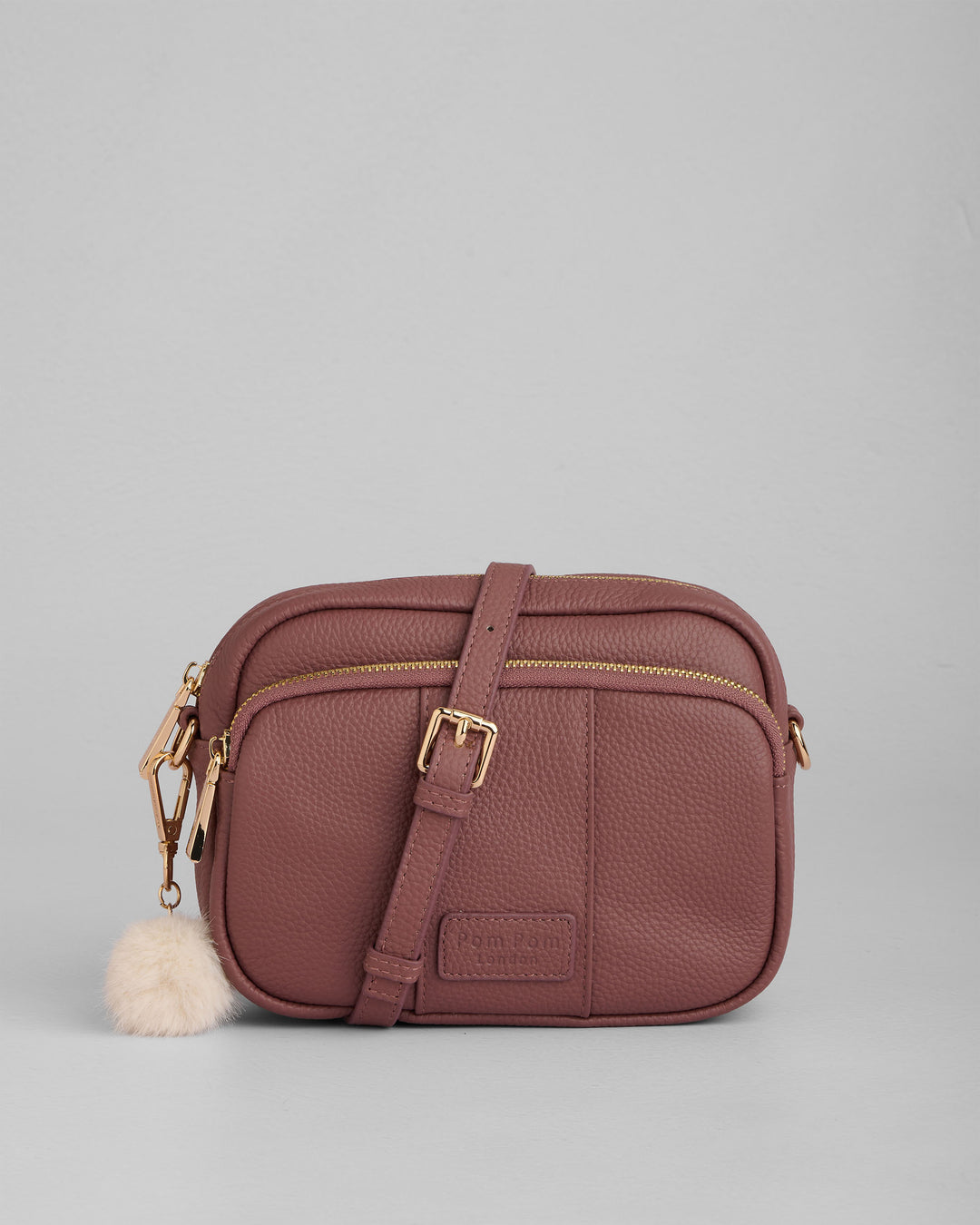 Pom Pom London Original - Leather Crossbody Bag In Dusky Orchid