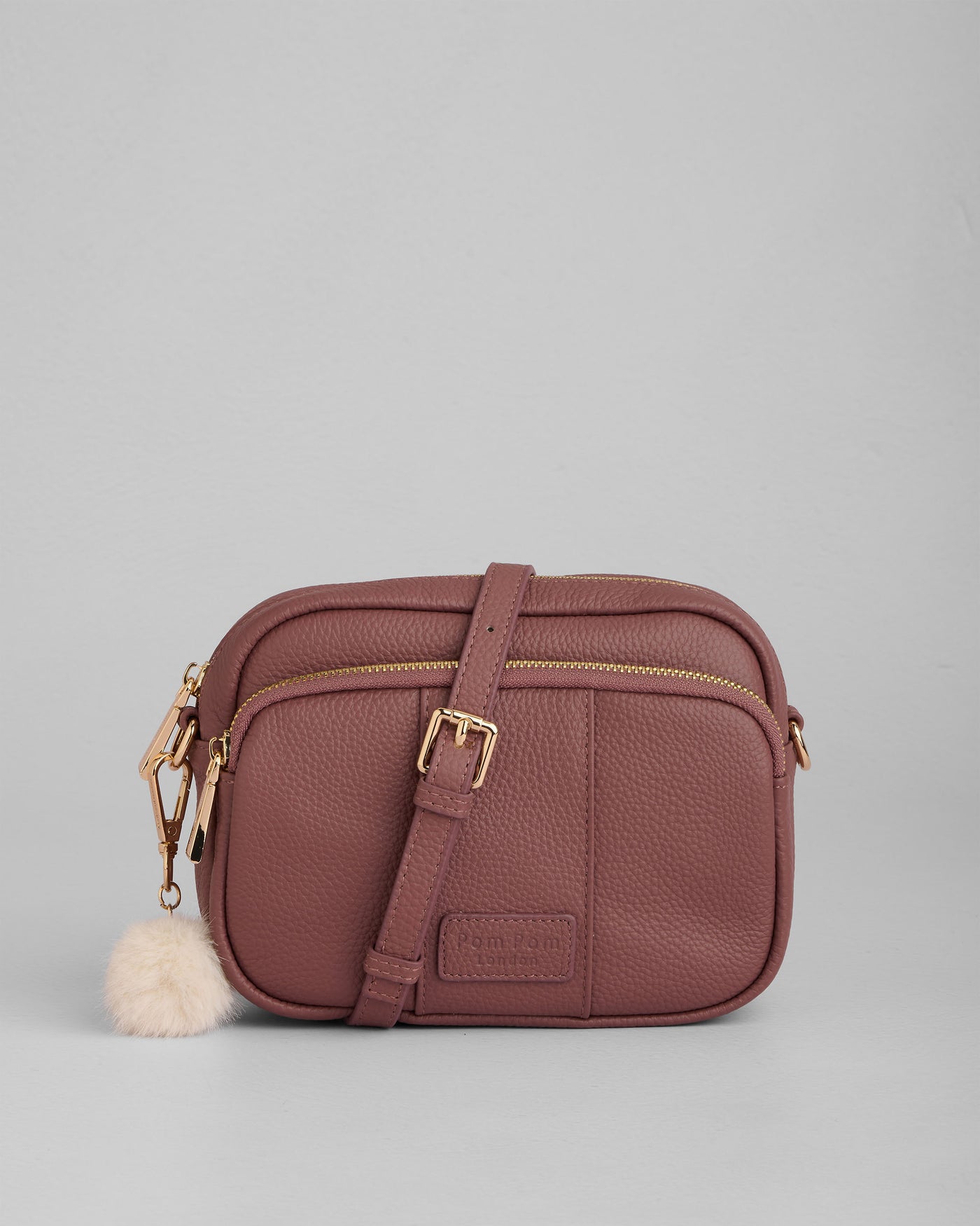 Pom Pom London Original - Leather Crossbody Bag In Dusky Orchid
