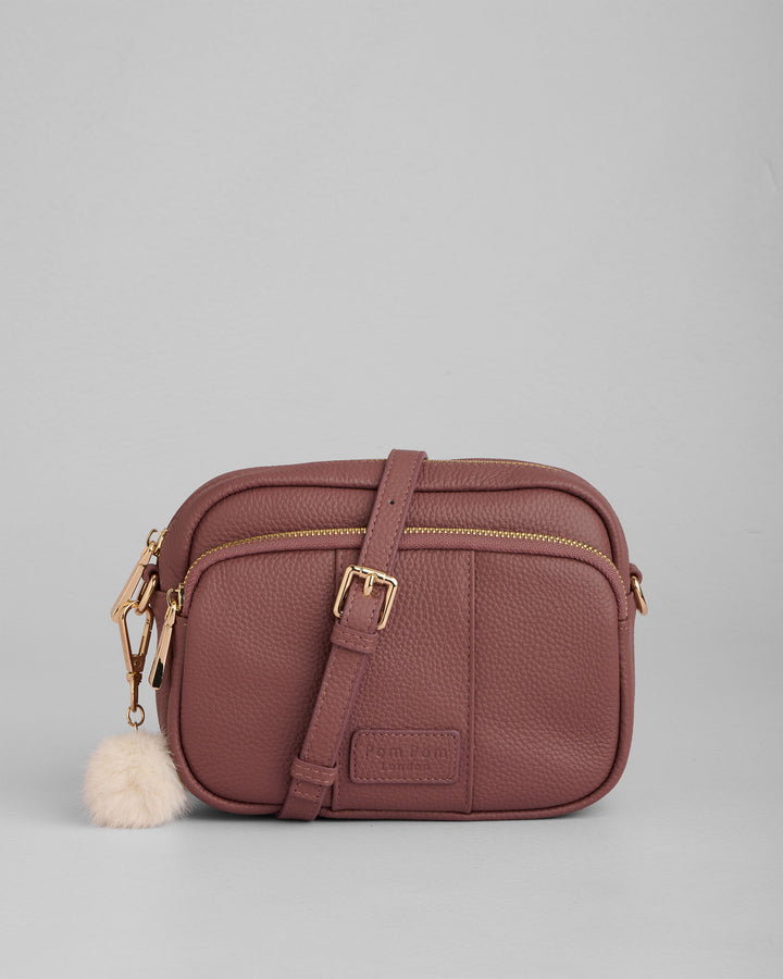 Pom Pom London Original - Leather Crossbody Bag In Dusky Orchid