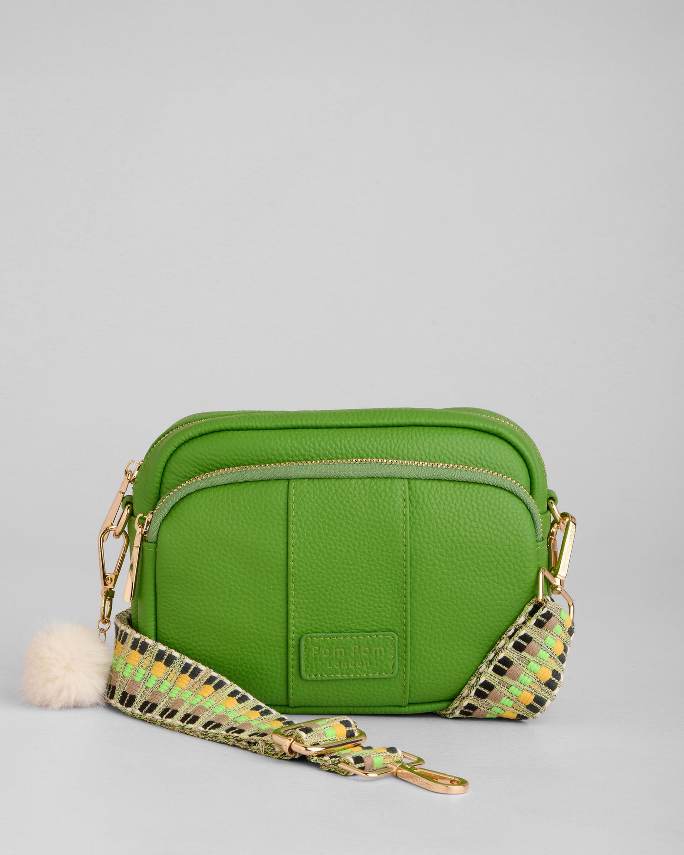 Frog Green Leather Crossbody Bag | Pom Pom London