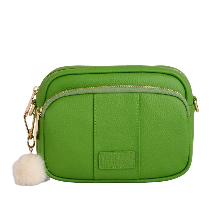 Frog Green Leather Crossbody Bag | Pom Pom London