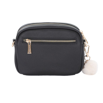 Original Bag Leopard Print Faux Fur Black Bundle-Pom Pom London