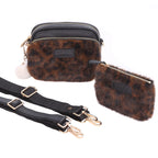 Original Bag Leopard Print Faux Fur Black Bundle