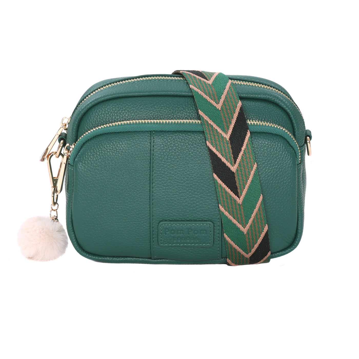 Pom Pom London Original - Leather Crossbody Bag In Madeira Green