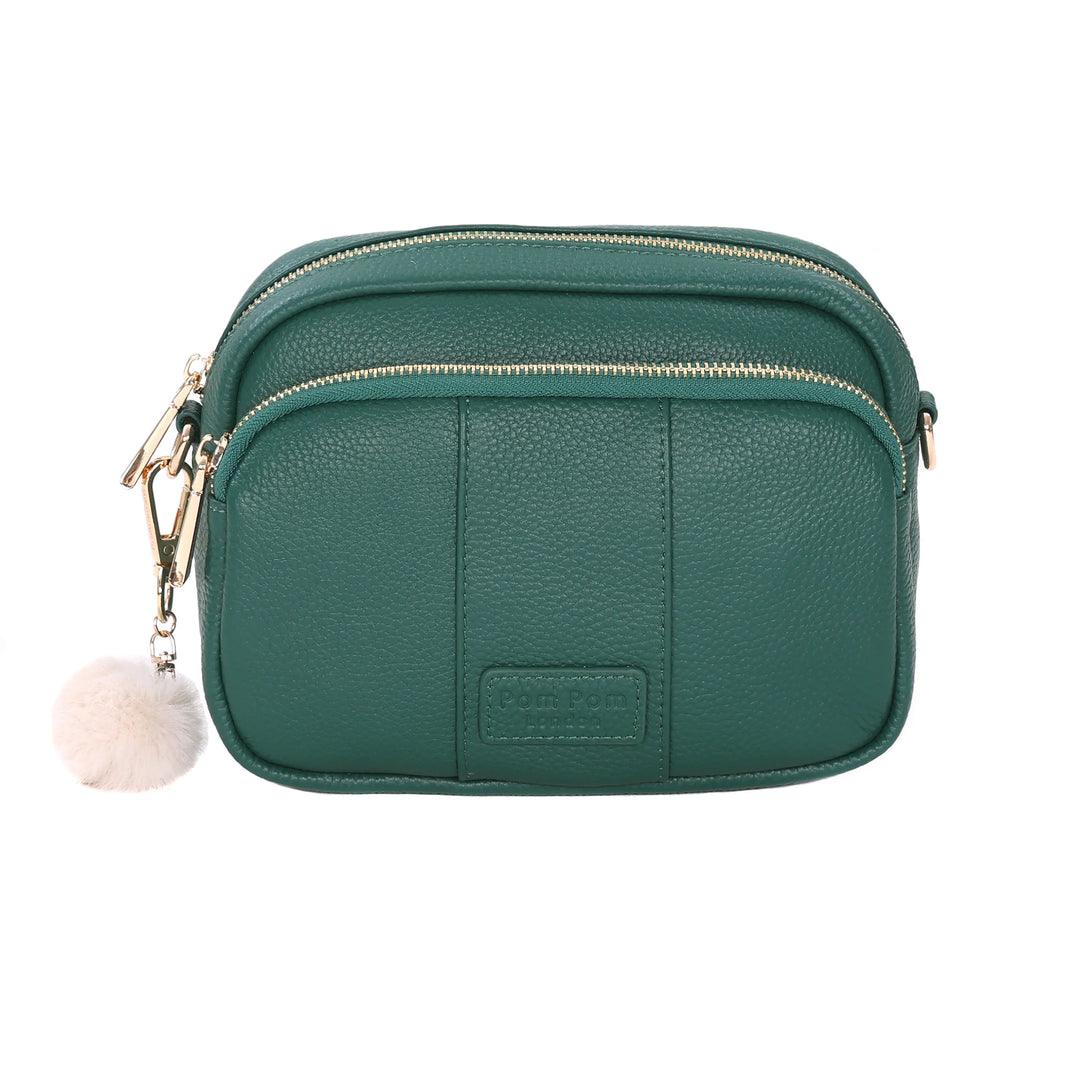 Pom Pom London Original - Leather Crossbody Bag In Madeira Green
