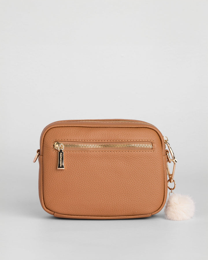 Pom Pom London Original - Leather Crossbody Bag In Maple