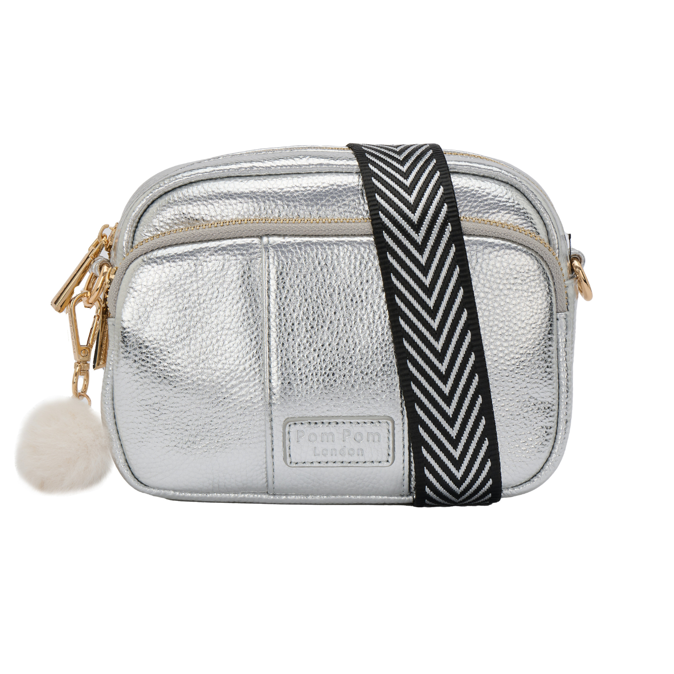 Original Bag Metallic Silver & Accessories-Pom Pom London