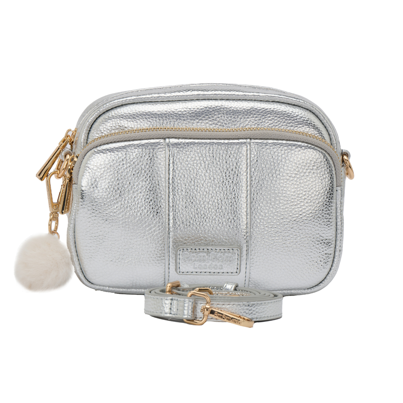 Original Bag Metallic Silver & Accessories-Pom Pom London