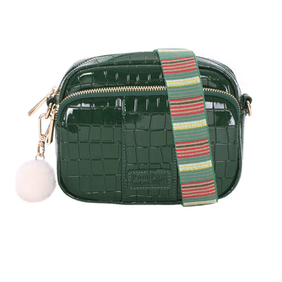 Original Bag Patent Croc Clover Green & Accessories-Pom Pom London