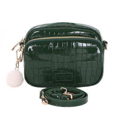 Original Bag Patent Croc Clover Green & Accessories-Pom Pom London
