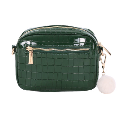 Original Bag Patent Croc Clover Green & Accessories-Pom Pom London