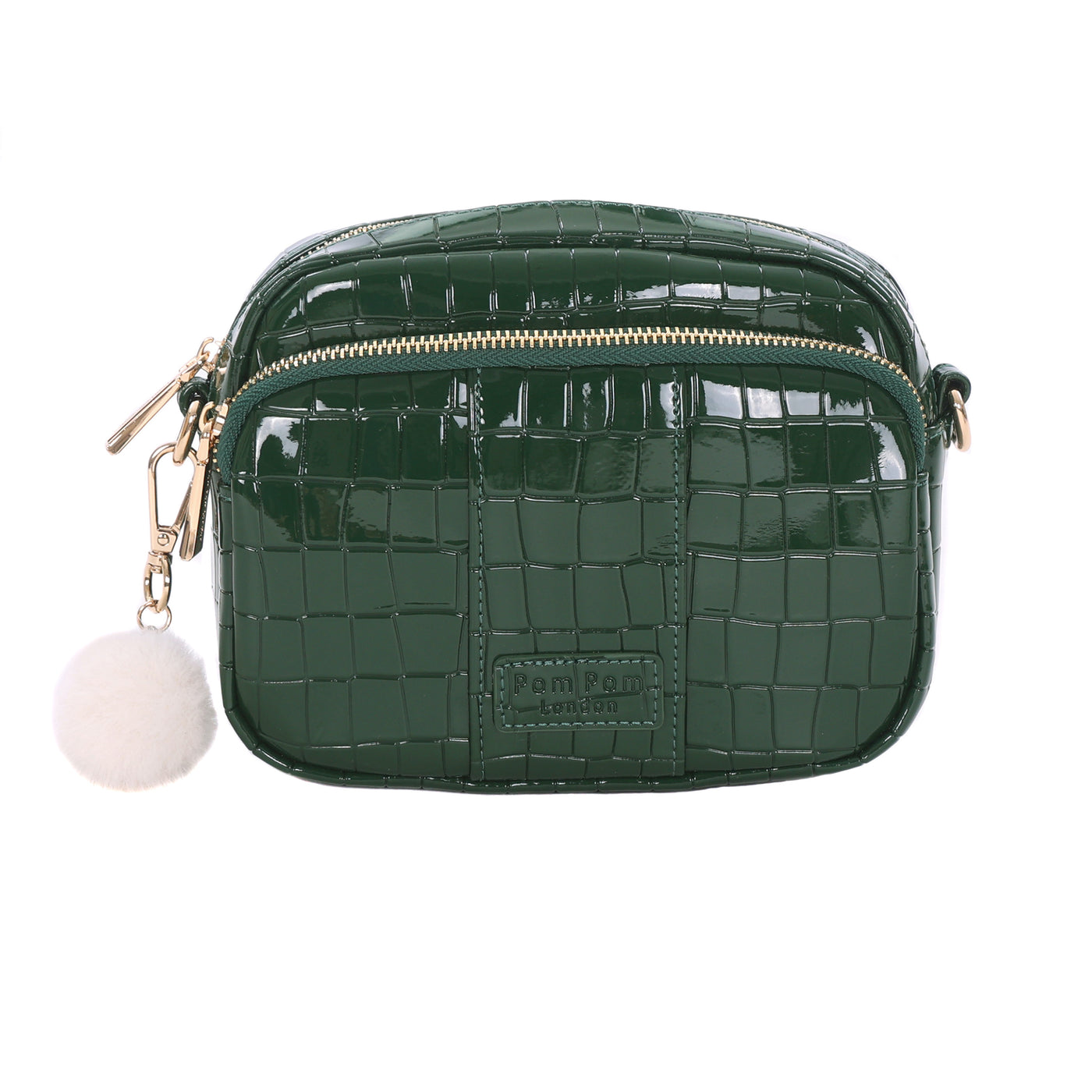Original Bag Patent Croc Clover Green & Accessories-Pom Pom London
