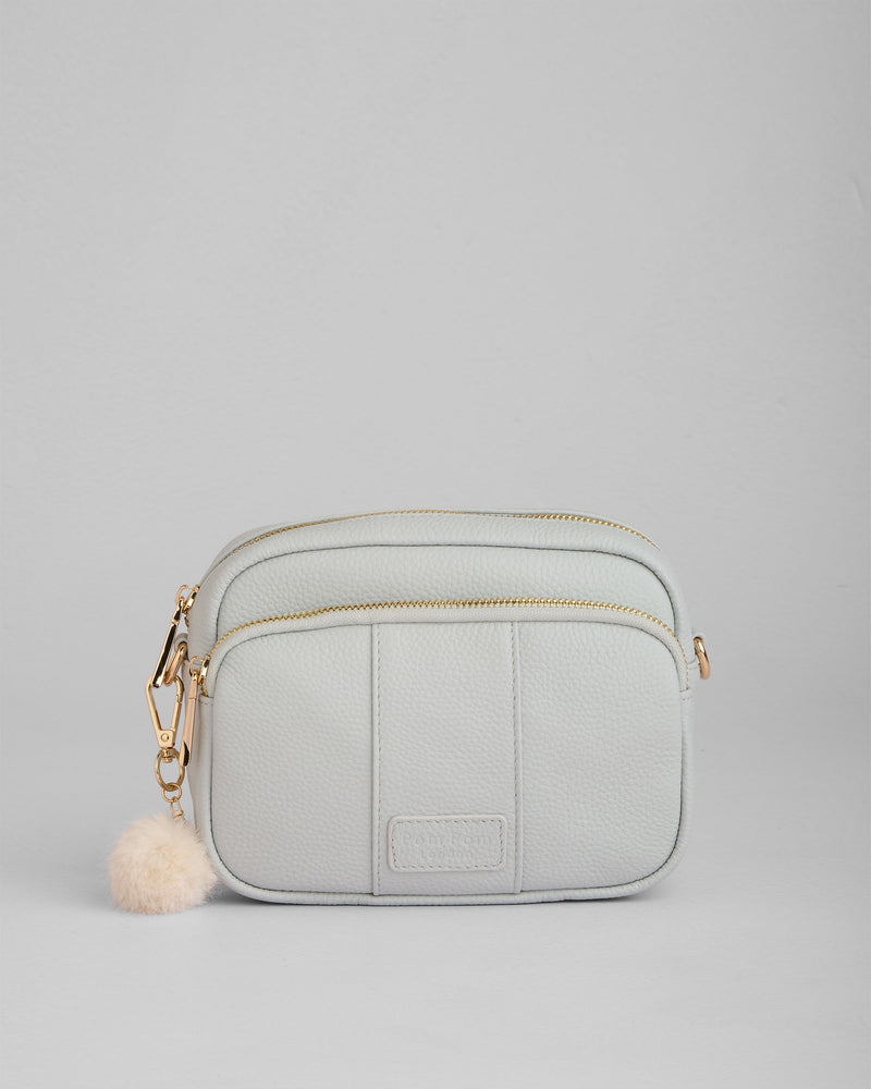 Salt Grey Original Bag - full-grain leather bag | Pom Pom London