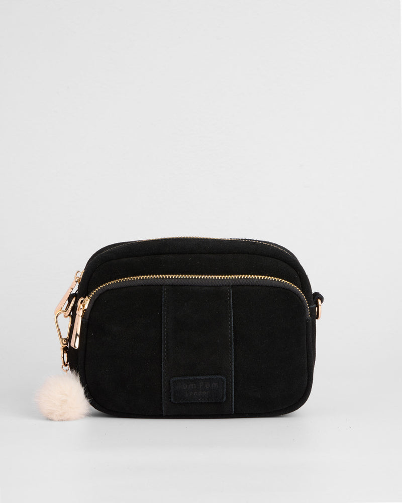Original Bag Suede Black & Accessories-Pom Pom London