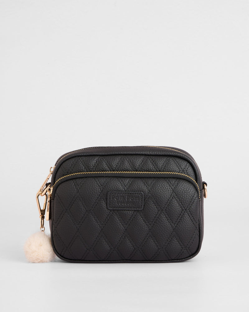 Original Diamond Bag Quilted Black & Accessories-Pom Pom London
