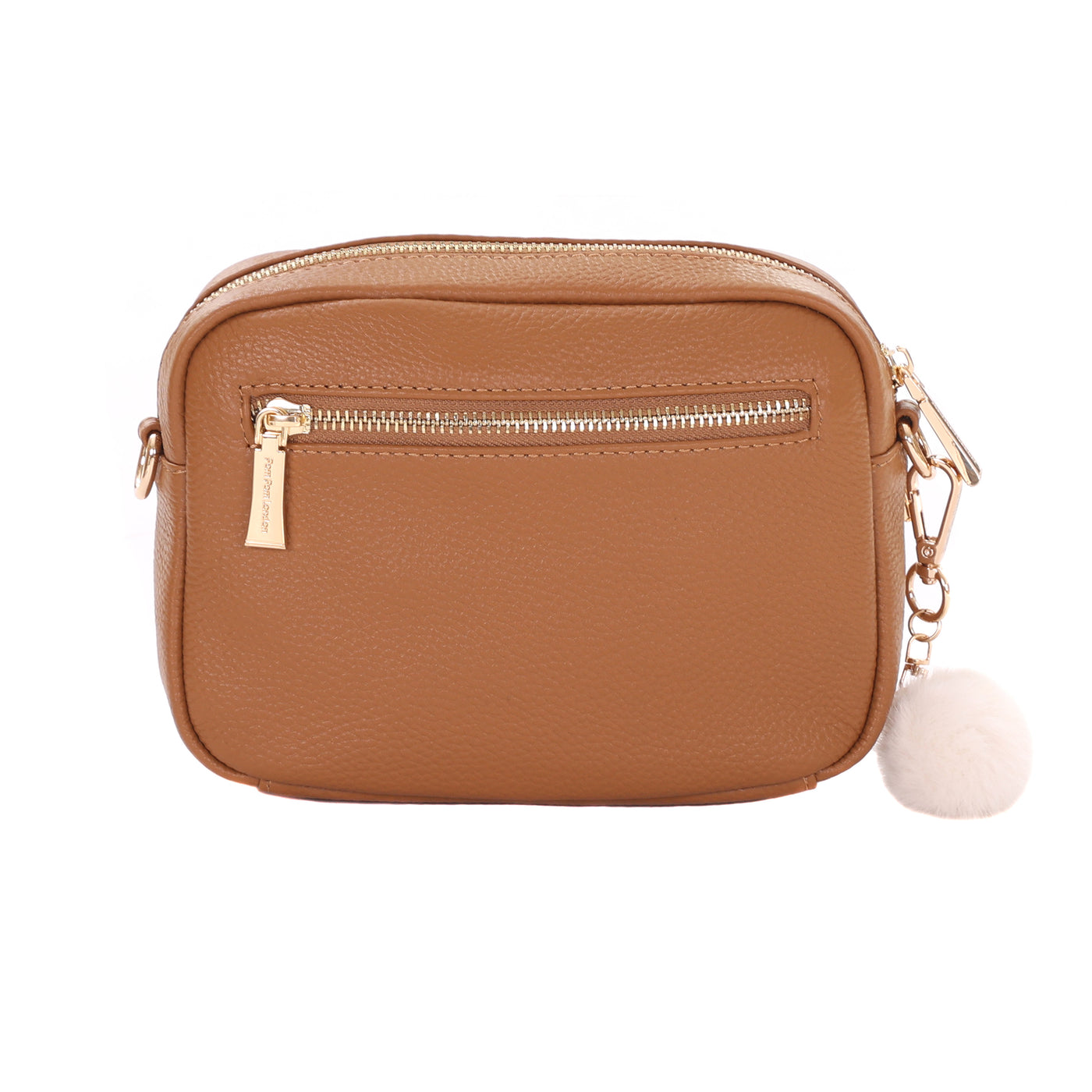 Original Faux Fleece & Leather Bag Maple-Pom Pom London