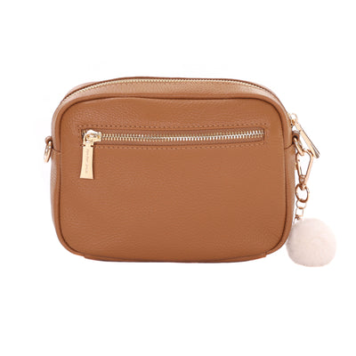 Original Faux Fleece & Leather Bag Maple-Pom Pom London