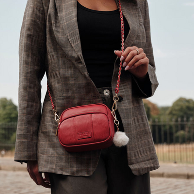 Original MINI Bag Crimson Red & Accessories-Pom Pom London