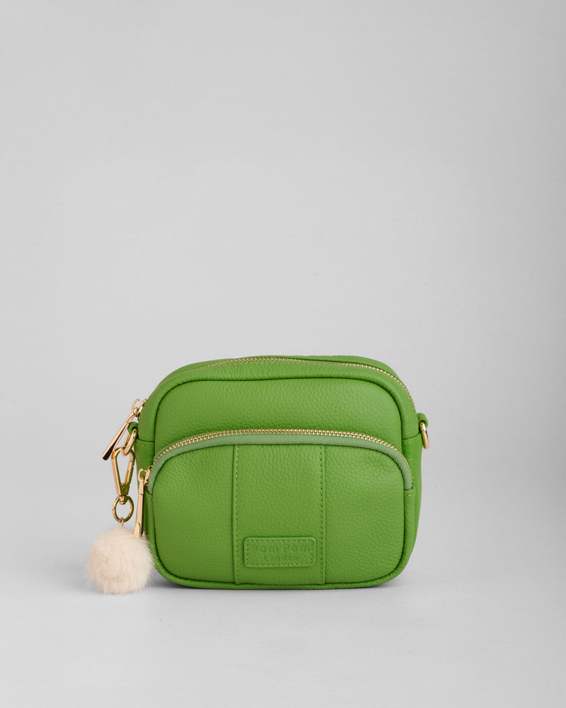 Frog Green Original Mini Bag - full-grain leather bag | Pom Pom London