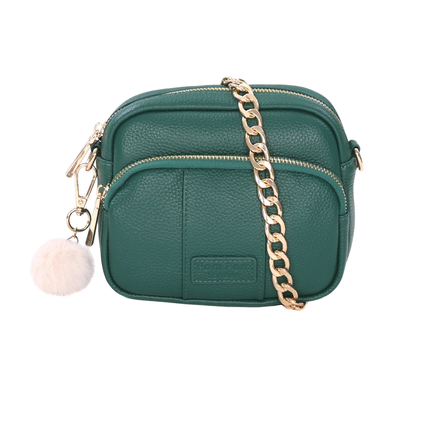 Pom Pom London Original Mini - Leather Crossbody Bag In Madeira Green