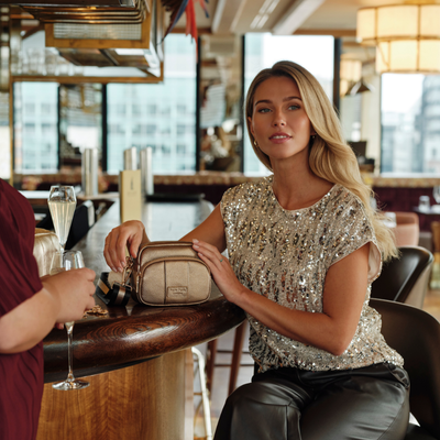 Original MINI Bag Metallic Bronze-Pom Pom London